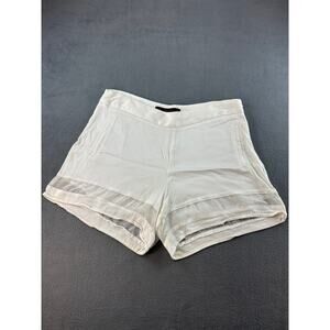 Zara Shorts Women Medium White High Rise Suiting Minimalist Classic‎ Side Zip